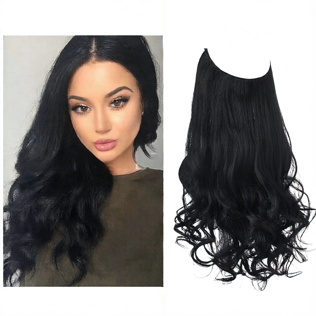 Invisible natural long curly hair