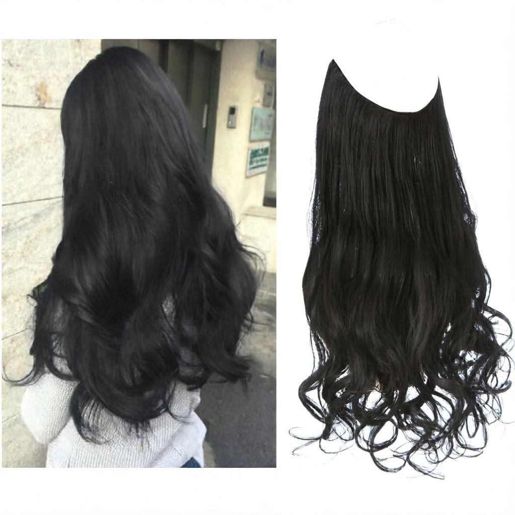 Invisible natural long curly hair