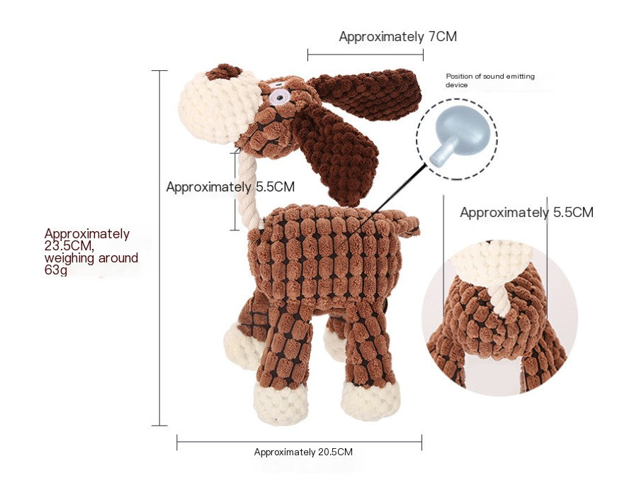 Interactive Plush Dog Toy - Cartoon Bite Resistant