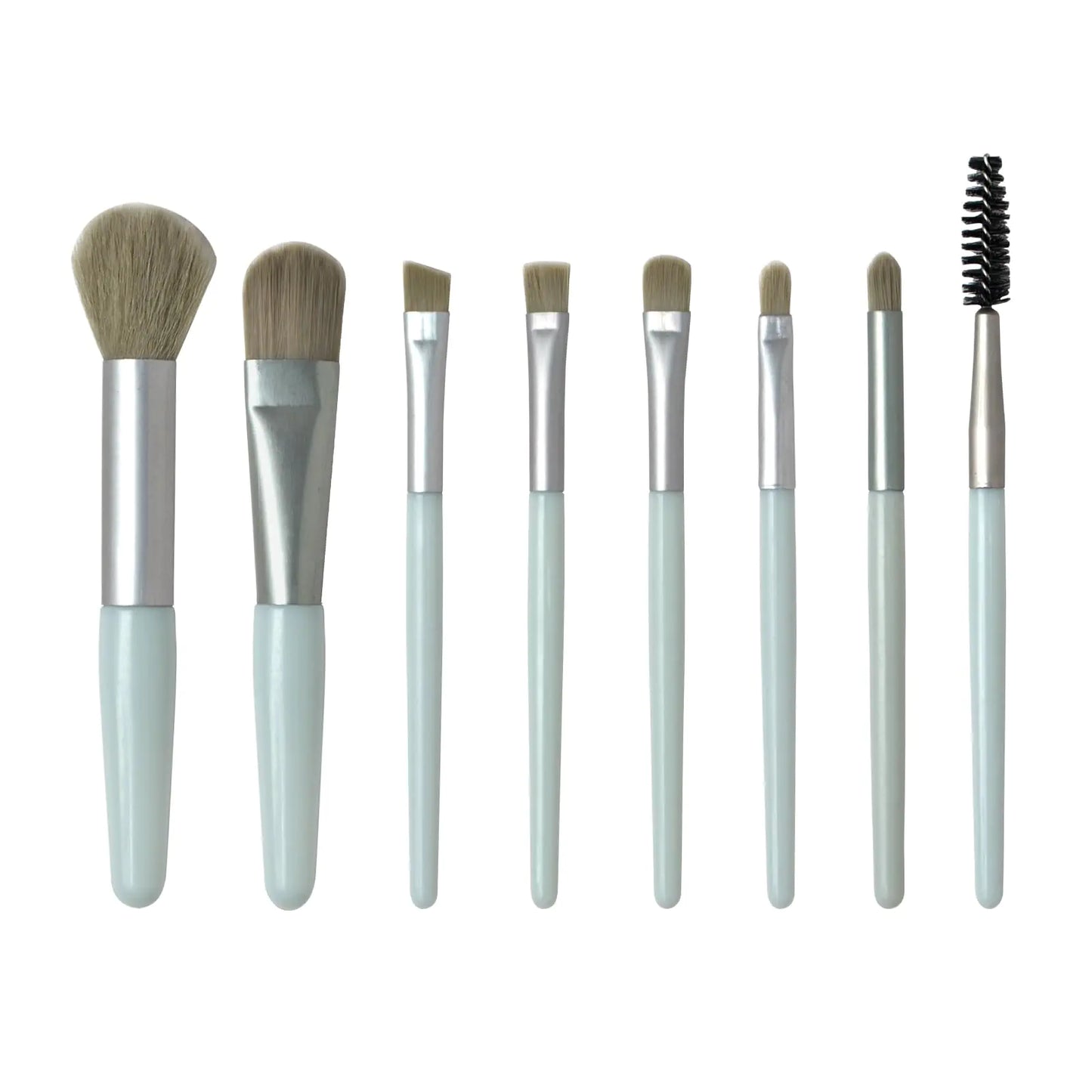 Makeup BrushesMakeup Brush Set Mini 8 PCS Travel Make Up Brush KitCosmetic Brushes for Face Foundation Blush Eye Shadow (Green)
