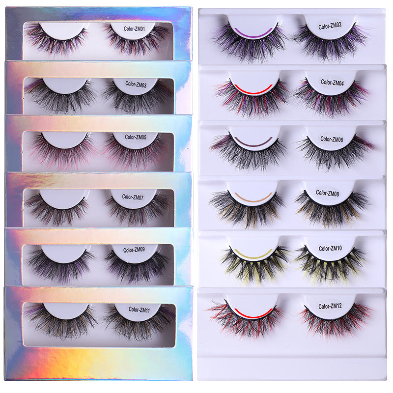 Eyelashes Volume Imitation Mink Color False Eyelashes Natural Curling False Eyelashes