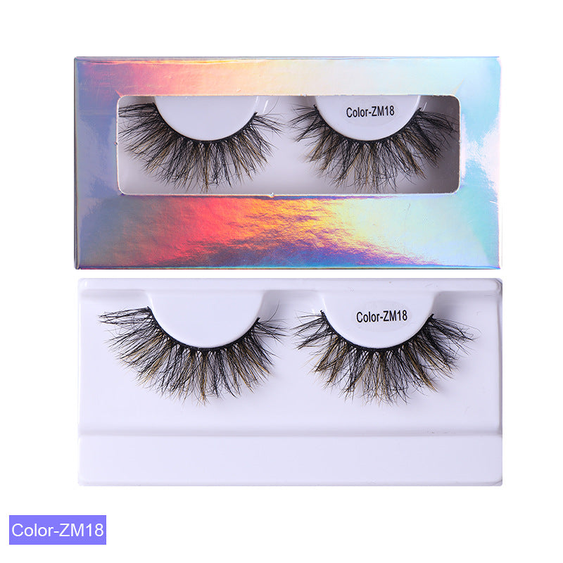 Eyelashes Volume Imitation Mink Color False Eyelashes Natural Curling False Eyelashes