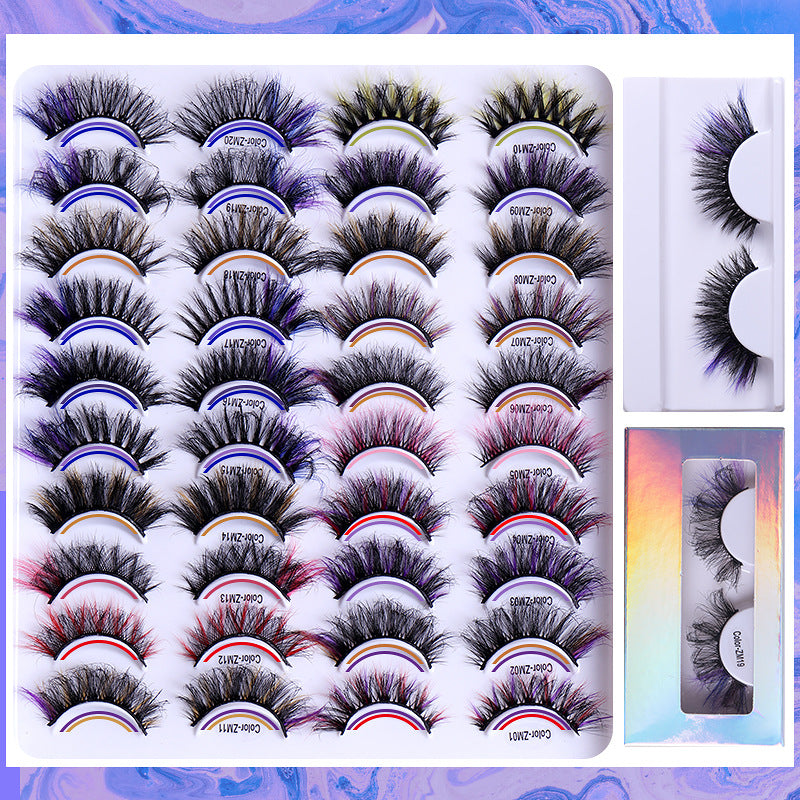 Eyelashes Volume Imitation Mink Color False Eyelashes Natural Curling False Eyelashes