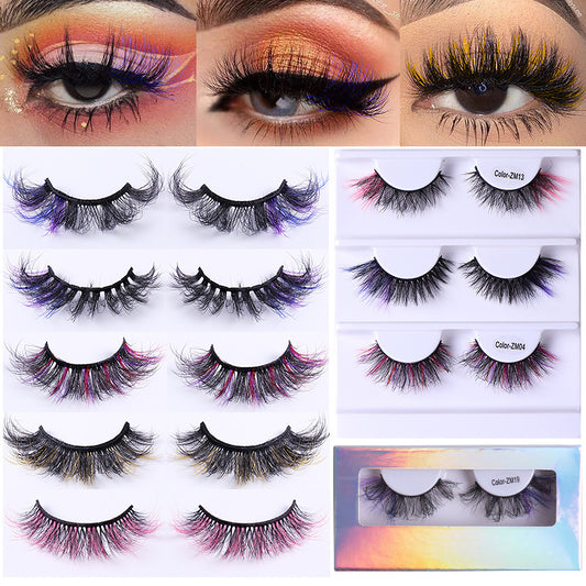 Eyelashes Volume Imitation Mink Color False Eyelashes Natural Curling False Eyelashes