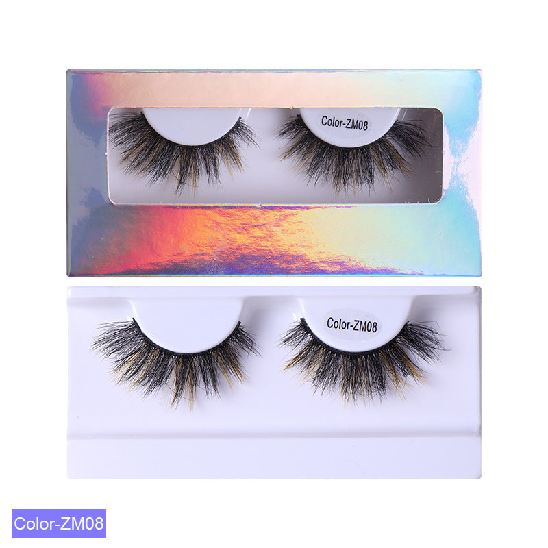 Eyelashes Volume Imitation Mink Color False Eyelashes Natural Curling False Eyelashes